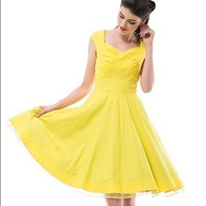 NWT yellow pinup swing dress